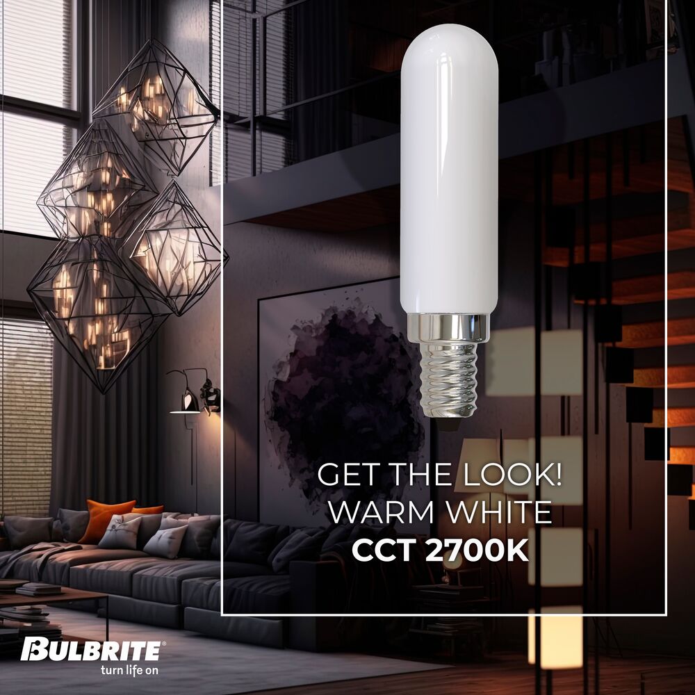 776729 - Filaments Dimmable T6 Milky Candelabra Base LED Light Bulb - 4.5 Watt - 2700K - 4 Pack