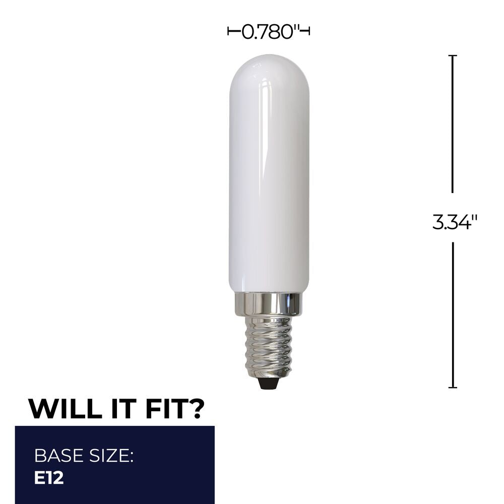 776730 - Filaments Dimmable T6 Milky Candelabra Base LED Light Bulb - 4.5 Watt - 3000K - 4 Pack