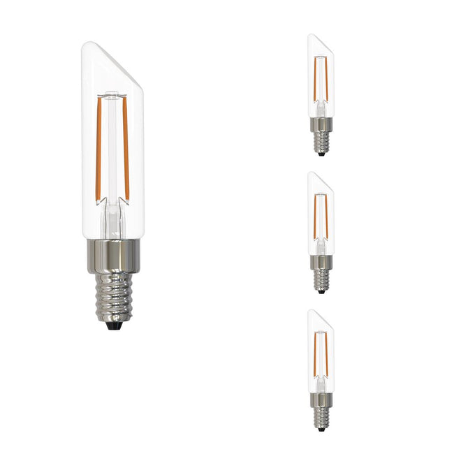776594 - Filaments Dimmable T6SL Clear Candelabra Base LED Light Bulb - 4 Watt - 2700K - 4 Pack