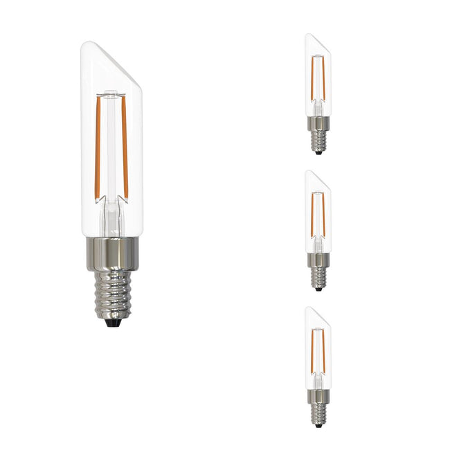 776595 - Filaments Dimmable T6SL Clear Candelabra Base LED Light Bulb - 4 Watt - 3000K - 4 Pack