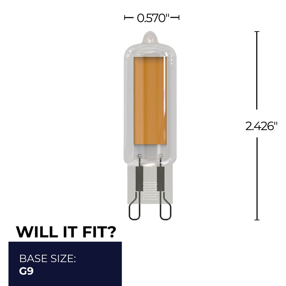 770598 - Filaments Dimmable G9 Clear Bi-Pin LED Light Bulb - 3.5 Watt - 3000K - 4 Pack