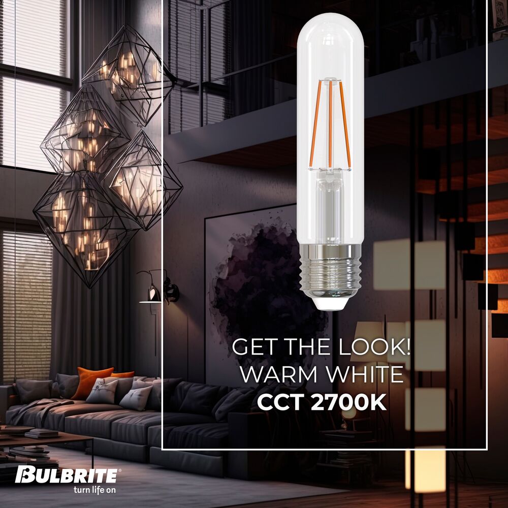 776731 - Filaments Dimmable T9 Clear Medium Base LED Light Bulb - 5 Watt - 2700K - 4 Pack