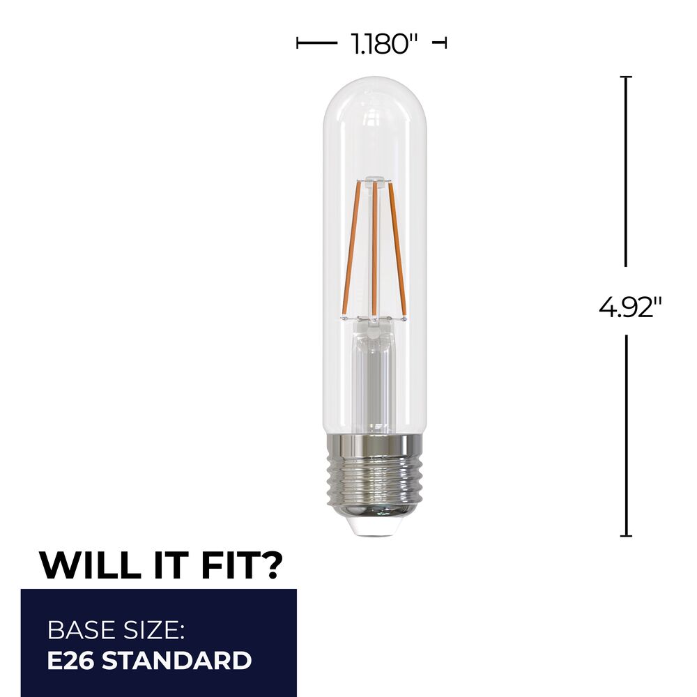 776731 - Filaments Dimmable T9 Clear Medium Base LED Light Bulb - 5 Watt - 2700K - 4 Pack