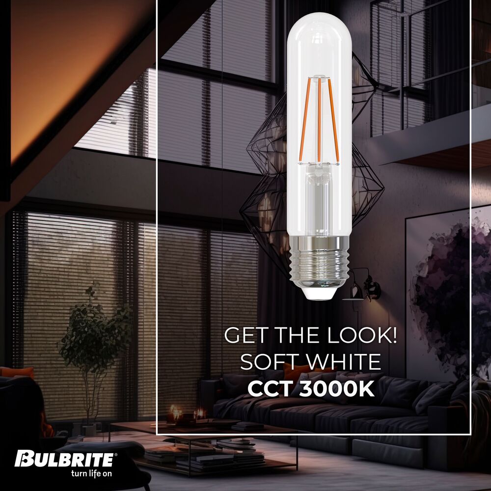 776732 - Filaments Dimmable T9 Clear Medium Base LED Light Bulb - 5 Watt - 3000K - 4 Pack