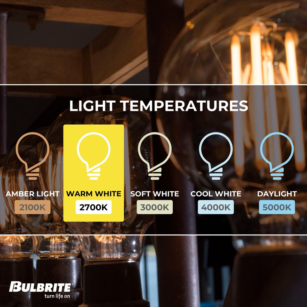 776749 - Filaments Dimmable G25 Clear Medium Base LED Light Bulb - 8.5 Watt - 2700K - 4 Pack