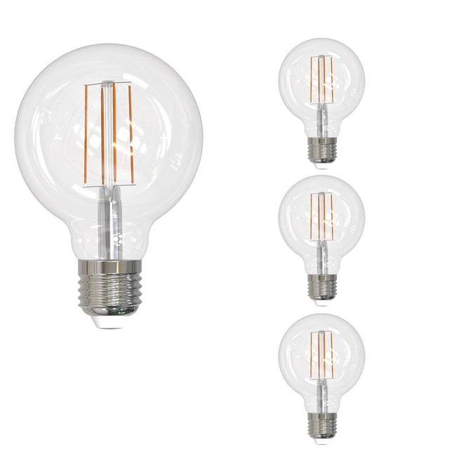 776750 - Filaments Dimmable G25 Clear Medium Base LED Light Bulb - 8.5 Watt - 3000K - 4 Pack