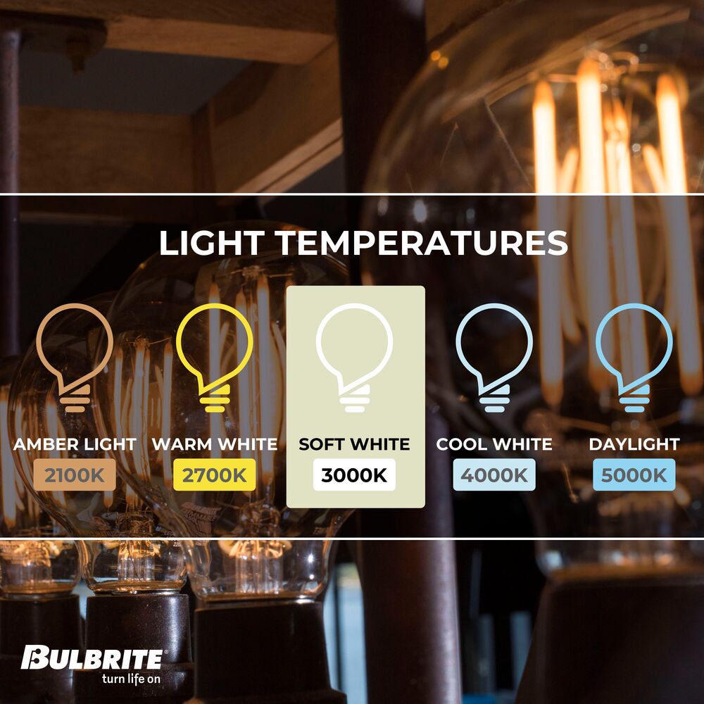 776750 - Filaments Dimmable G25 Clear Medium Base LED Light Bulb - 8.5 Watt - 3000K - 4 Pack