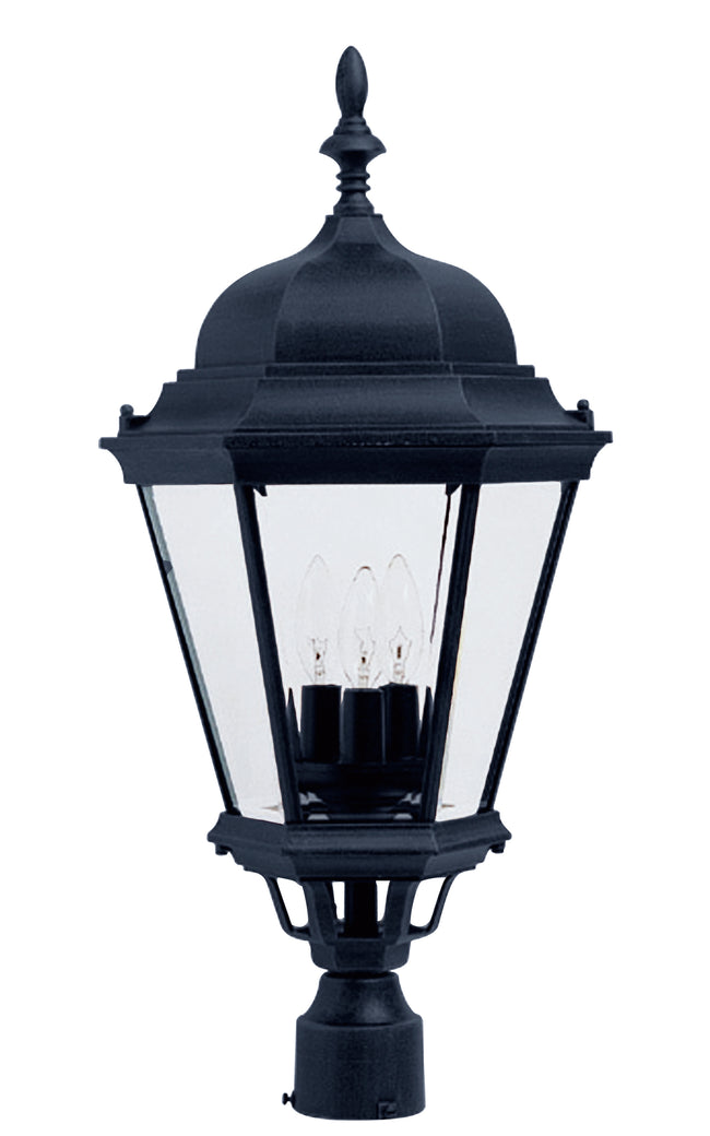1007BK - 3 Light Westlake 28" Post Light - Black