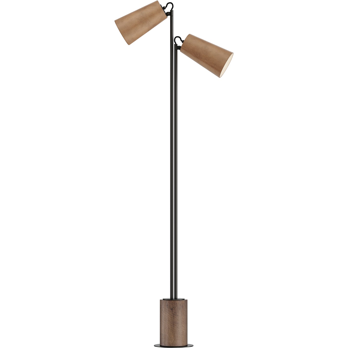 10099WWDTN - Scout 8" Floor Lamp - Weathered Wood / Tan Leather