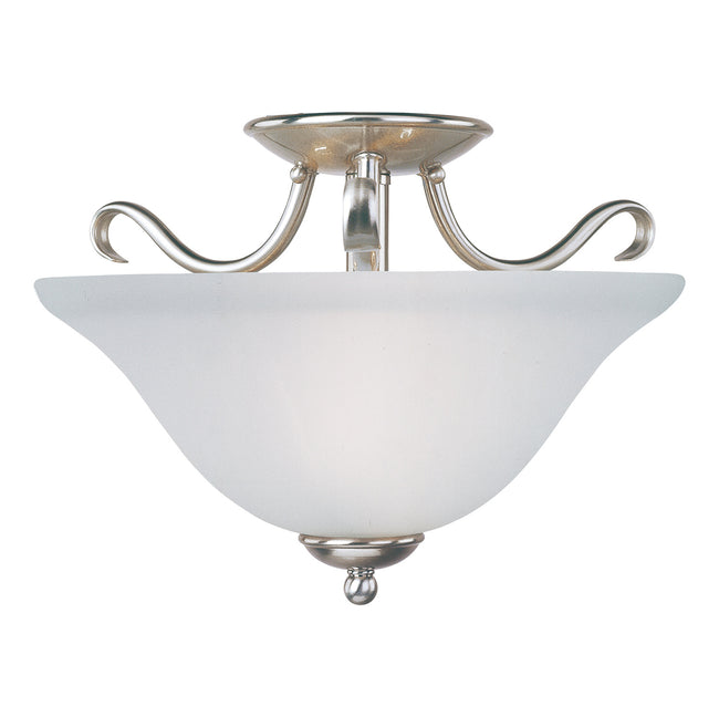 10120FTSN - Basix 14" Semi Flush Mount Ceiling Light - Satin Nickel