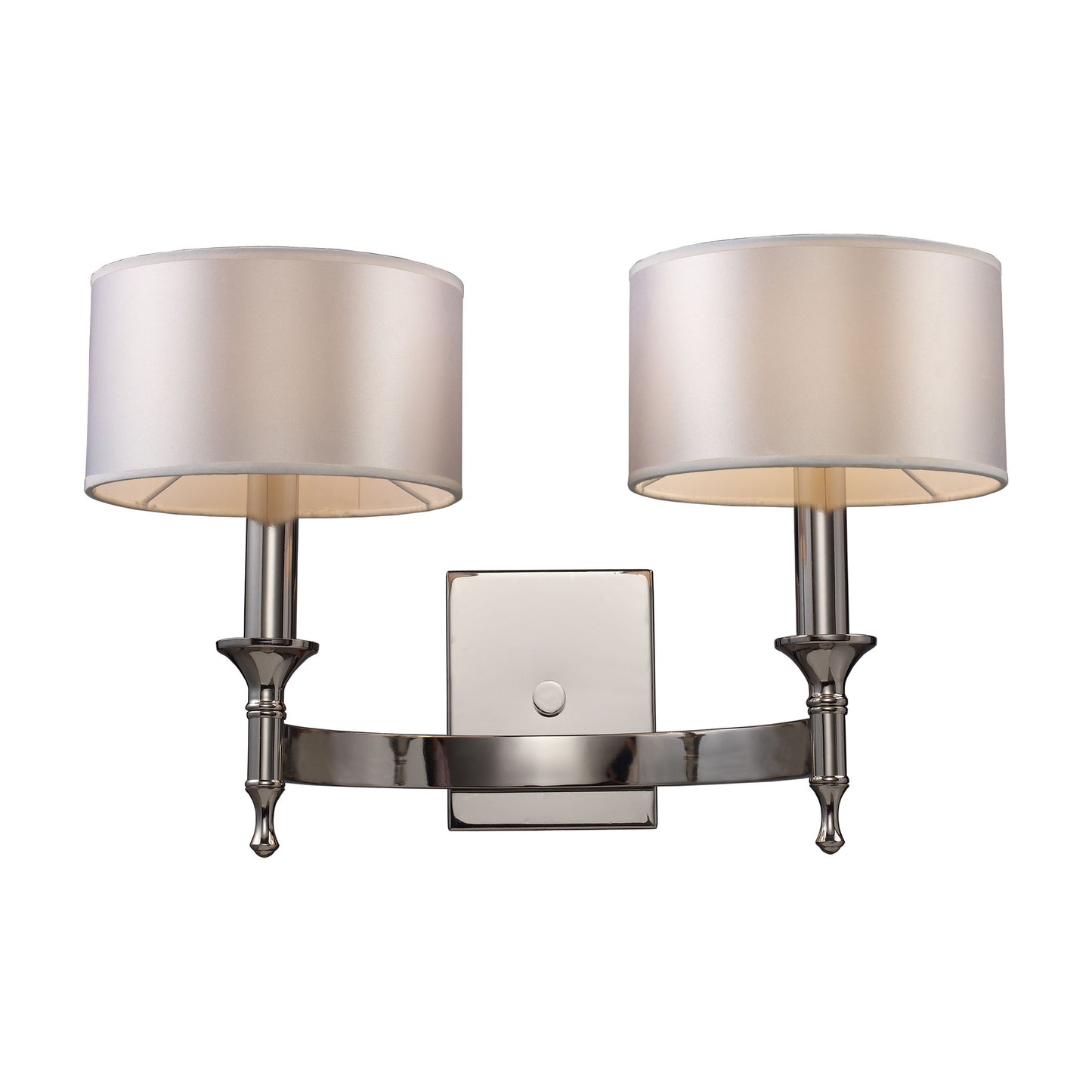 ELK Lighting 10122/2 - Pembroke 19" Wide 2-Light Wall Lamp in Polished Nickel with White Fabric Shad