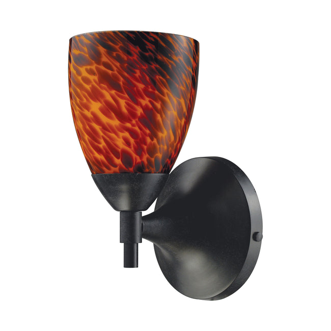 ELK Lighting 10150/1DR-ES - Celina 5" Wide 1-Light Wall Lamp in Dark Rust with Espresso Glass