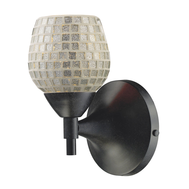 ELK Lighting 10150/1DR-SLV - Celina 5" Wide 1-Light Wall Lamp in Dark Rust with Silver Glass