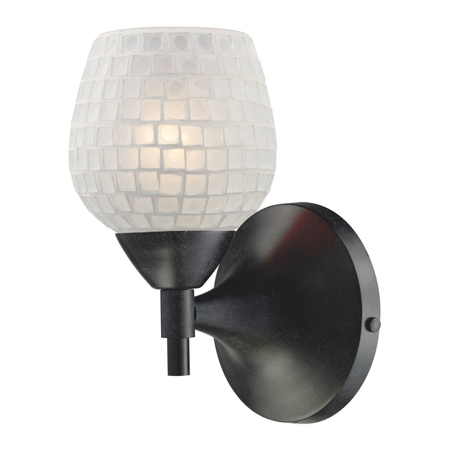 ELK Lighting 10150/1DR-WHT - Celina 5" Wide 1-Light Wall Lamp in Dark Rust with White Glass