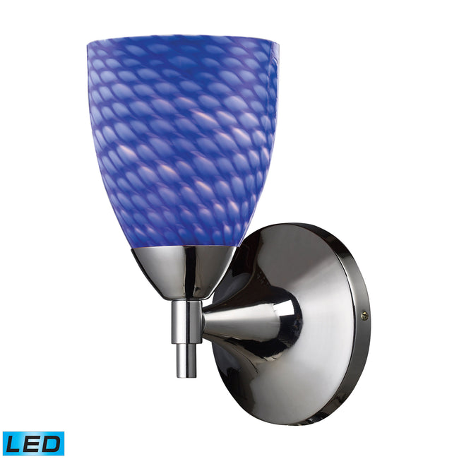 ELK Lighting 10150/1PC-S-LED - Celina 5" Wide 1-Light Wall Lamp in Polished Chrome with Sapphire Gla