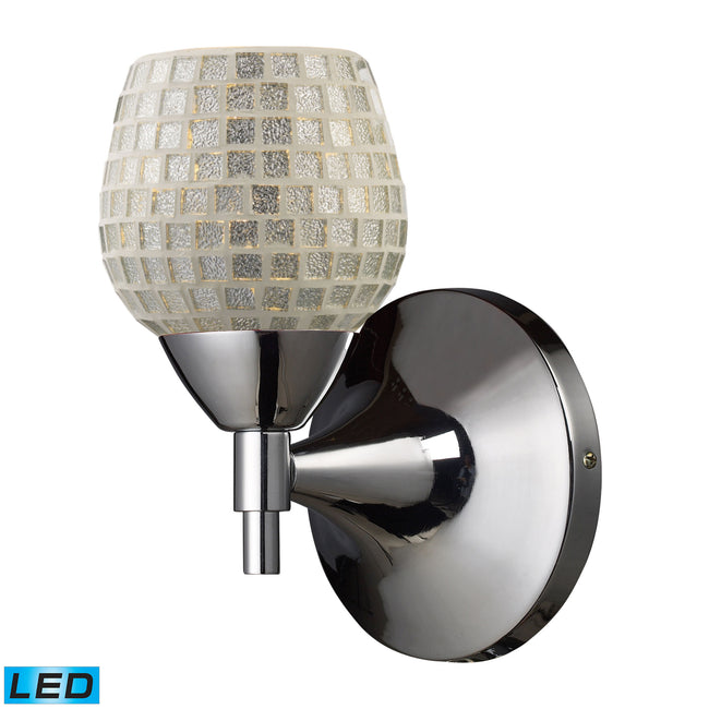 ELK Lighting 10150/1PC-SLV-LED - Celina 5" Wide 1-Light Wall Lamp in Polished Chrome with Silver Glass - Includes LED Bulb