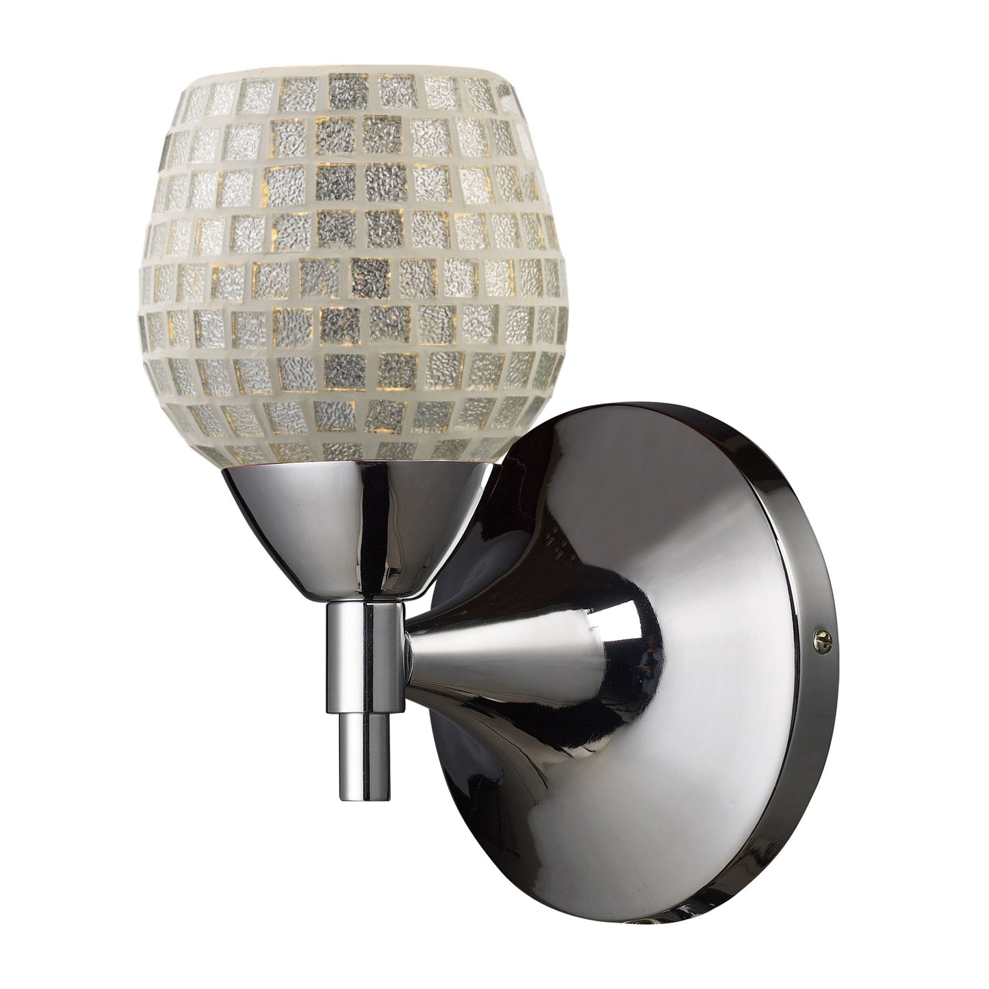 ELK Lighting 10150/1PC-SLV - Celina 5" Wide 1-Light Wall Lamp in Polished Chrome with Silver Glass