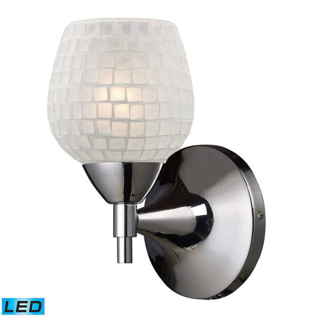 ELK Lighting 10150/1PC-WHT-LED - Celina 5" Wide 1-Light Wall Lamp in Polished Chrome with White Glas