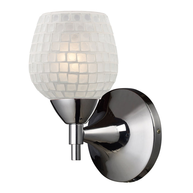 ELK Lighting 10150/1PC-WHT - Celina 5" Wide 1-Light Wall Lamp in Polished Chrome with White Glass