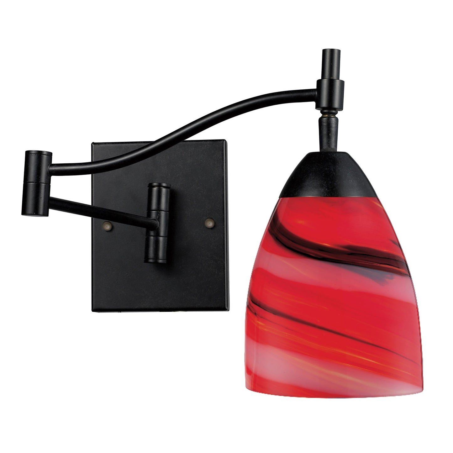 ELK Lighting 10151/1DR-CY - Celina 10" Wide 1-Light Swingarm Wall Lamp in Dark Rust with Candy Glass