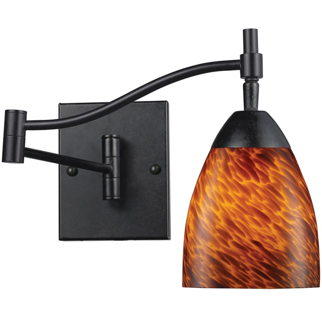 ELK Lighting 10151/1DR-ES - Celina 10" Wide 1-Light Swingarm Wall Lamp in Dark Rust with Espresso Gl