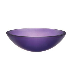 Anani Frosted Violet Round Tempered Glass Vessel