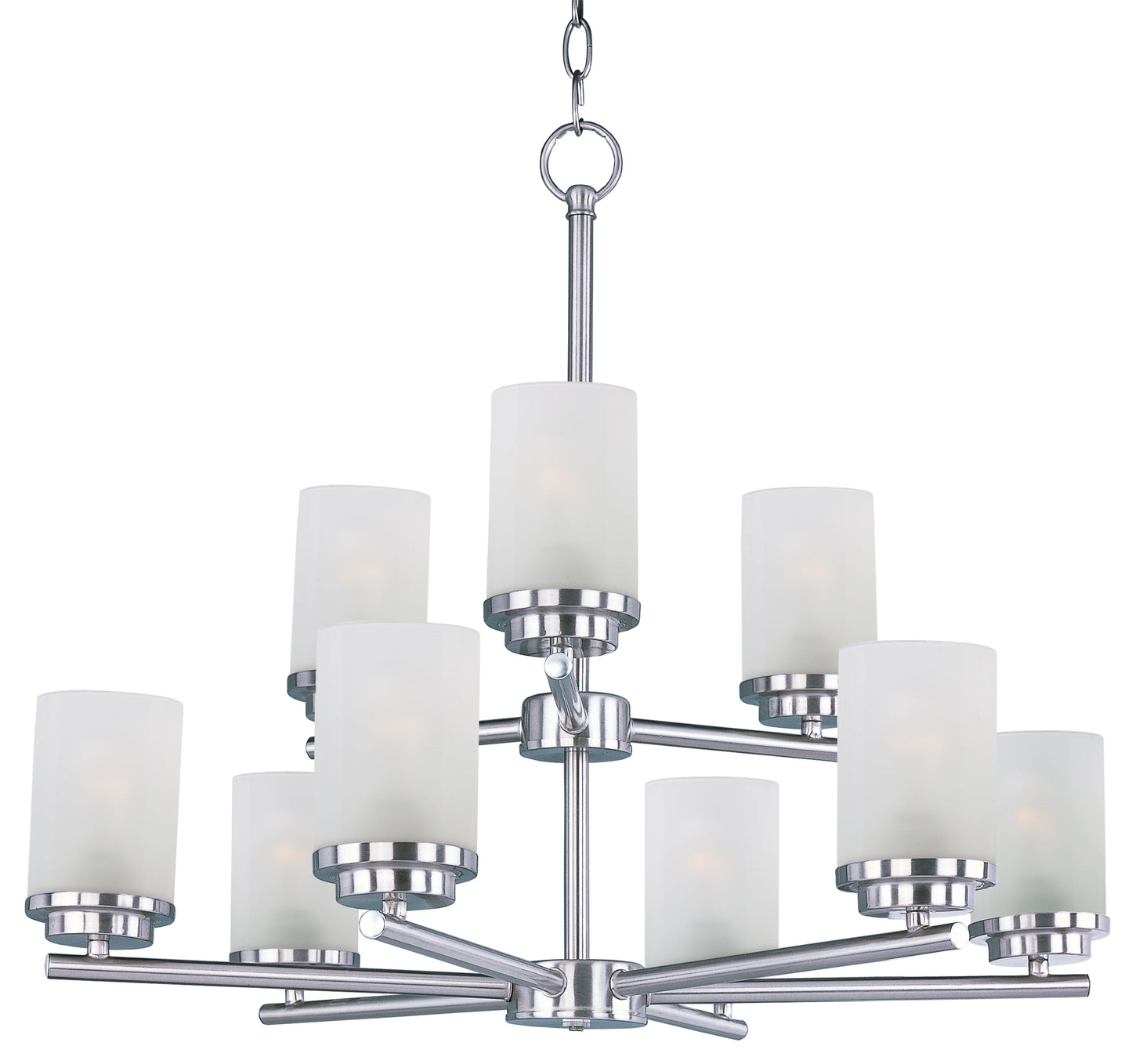 10206FTSN - 9 Light Corona 28" Chandelier - Satin Nickel