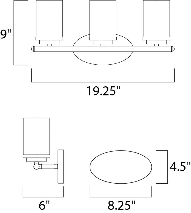 10213FTSN - 3 Light Corona 19" Vanity Light - Satin Nickel