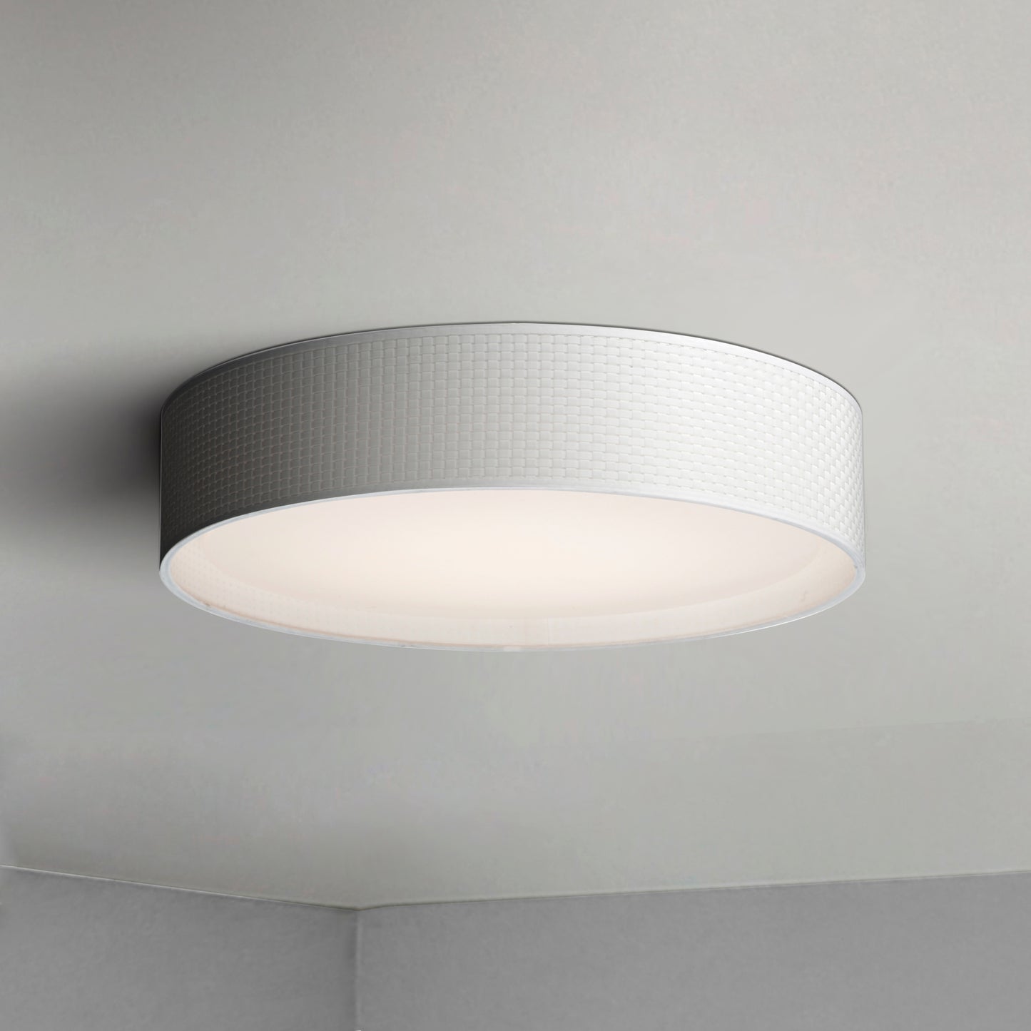 10227WW - Prime 25" Flush Mount Ceiling Light - White Weave