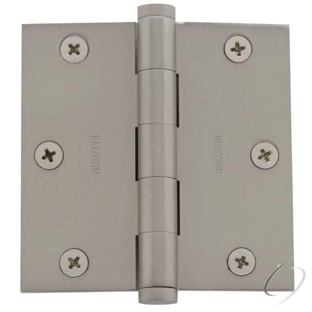 Baldwin 1035150I - 3-1/2" x 3-1/2" Mortise Square Hinge Satin Nickel Finish
