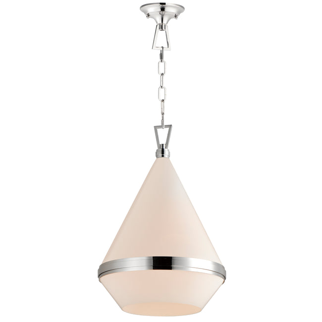 10376WTPN - 1 Light Giza 16" Pendant - Polished Nickel