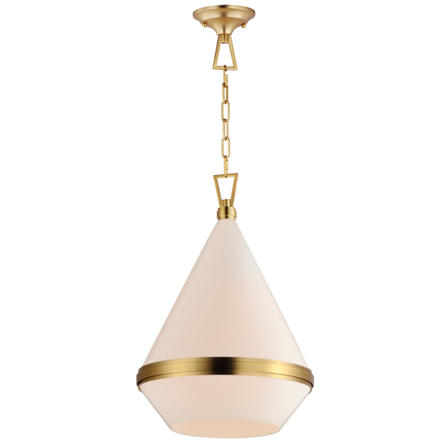 10376WTSBR - 1 Light Giza 16" Pendant - Satin Brass
