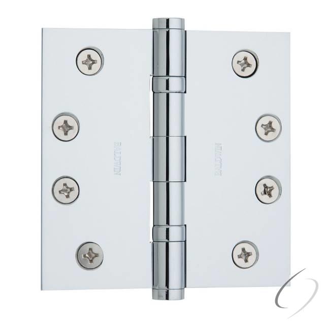 Baldwin 1041260I - 4" x 4" Ball Bearing Mortise Square Hinge Bright Chrome Finish