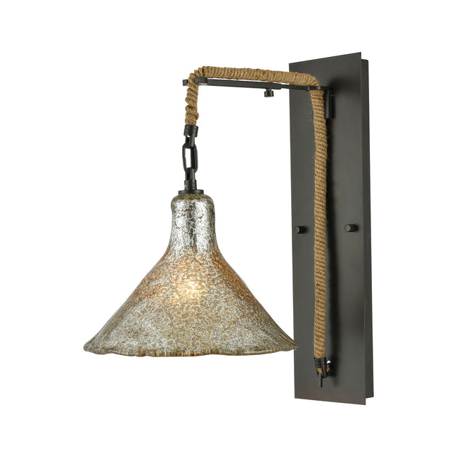 ELK Lighting 10436/1SCN - Hand Formed Glass 10" Wide 1-Light Wall Lamp in Oiled Bronze with Mercury