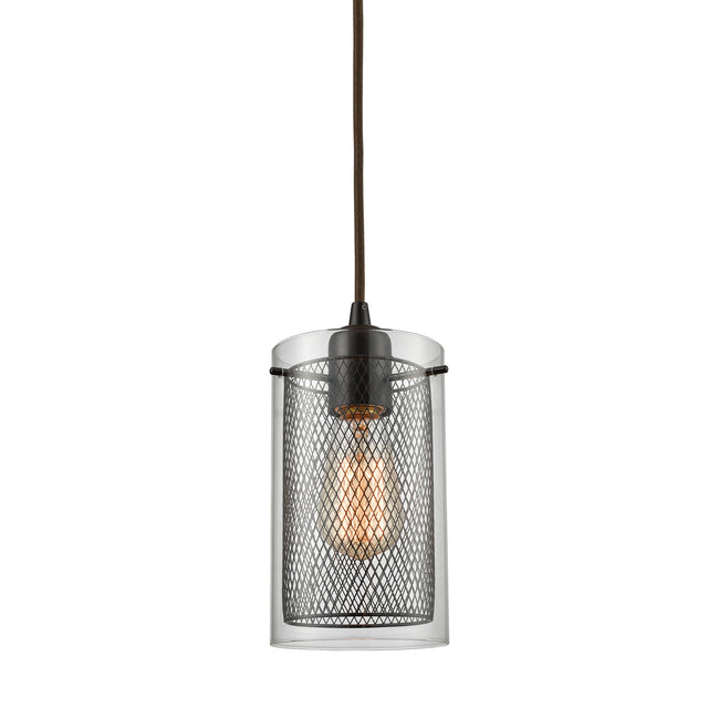 ELK Lighting 10448/1 - Brant 5" Wide 1-Light Mini Pendant in Oiled Bronze with Clear Glass and Metal