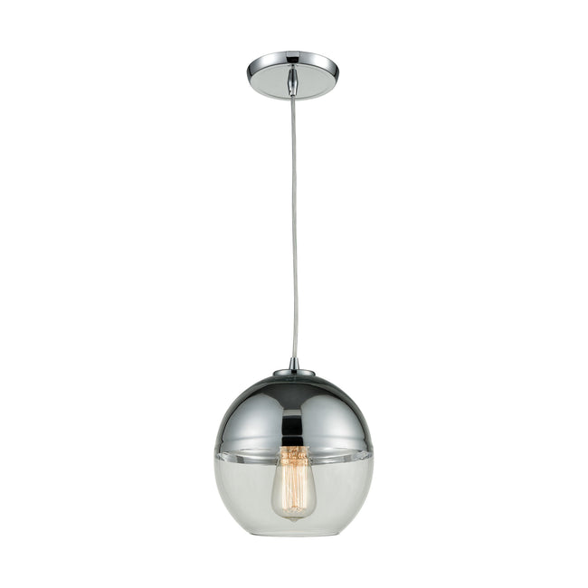 ELK Lighting 10492/1 - Revelo 8" Wide 1-Light Mini Pendant in Polished Chrome with Clear and Chrome-