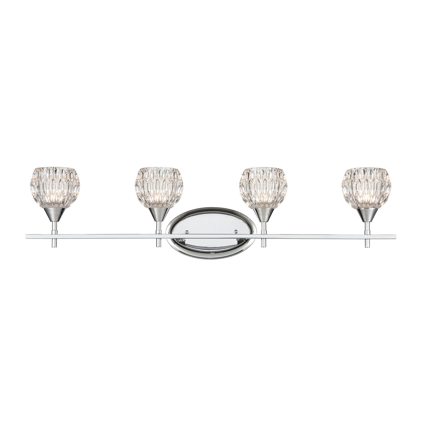 ELK Lighting 10822/4 - Kersey 34" Wide 4-Light Vanity Light in Polished Chrome with Clear Crystal