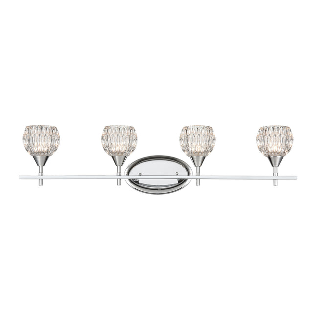 ELK Lighting 10822/4 - Kersey 34" Wide 4-Light Vanity Light in Polished Chrome with Clear Crystal