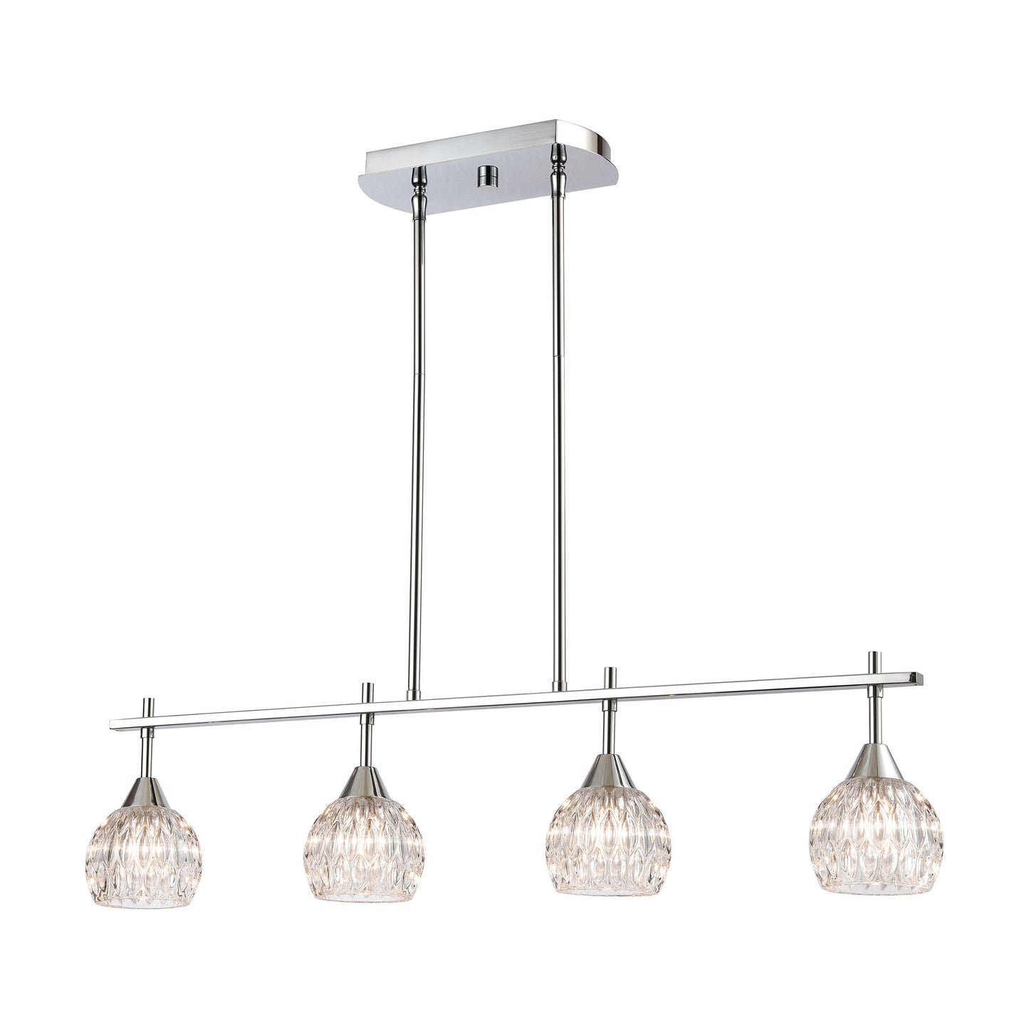 ELK Lighting 10825/4 - Kersey 34" Wide 4-Light Island Light in Polished Chrome with Clear Crystal