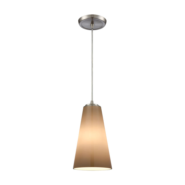 ELK Lighting 10940/1 - Connor 6" Wide 1-Light Mini Pendant in Satin Nickel with Gray-plated Blown Gl