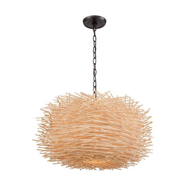 ELK Lighting 10951/3 - Bamboo Nest 23" Wide 3-Light Chandelier with Bamboo Sticks in Oil Rubbed Bron