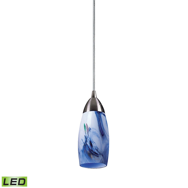 ELK Lighting 110-1MT-LED - Milan 3" Wide 1-Light Mini Pendant in Satin Nickel with Mountain Glass -