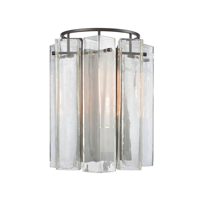 ELK Lighting 11160/1 - Cubic Glass 10" Wide 1-Light Sconce in Oil Rubbed Bronze with Clear Glass Squ