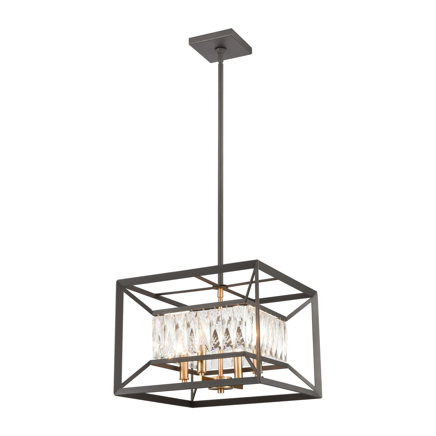 ELK Lighting 11184/4 - Starlight 15" Wide 4-Light Chandelier in Charcoal with Clear Crystal
