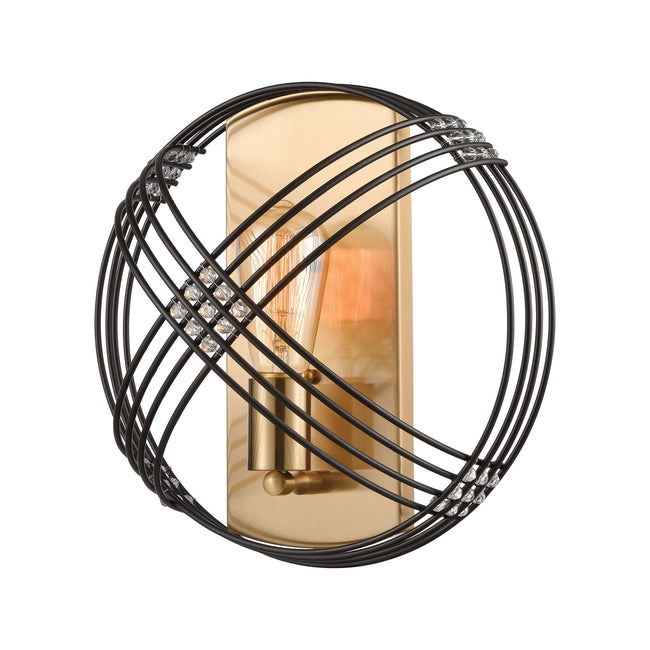 ELK Lighting 11190/1 - Concentric 12" Wide 1-Light Sconce in Oil Rubbed Bronze with Clear Crystal Be