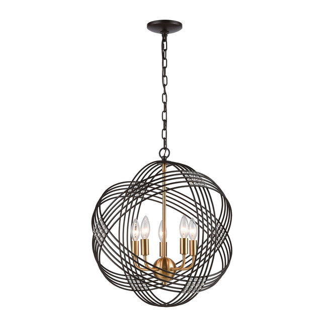 ELK Lighting 11193/5 - Concentric 19" Wide 5-Light Chandelier in Oil Rubbed Bronze with Clear Crysta