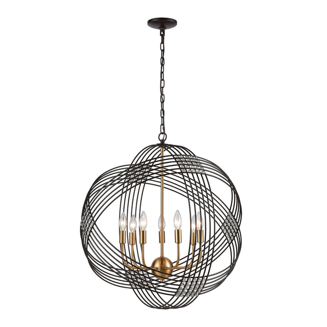 ELK Lighting 11194/7 - Concentric 26" Wide 7-Light Chandelier in Oil Rubbed Bronze with Clear Crysta