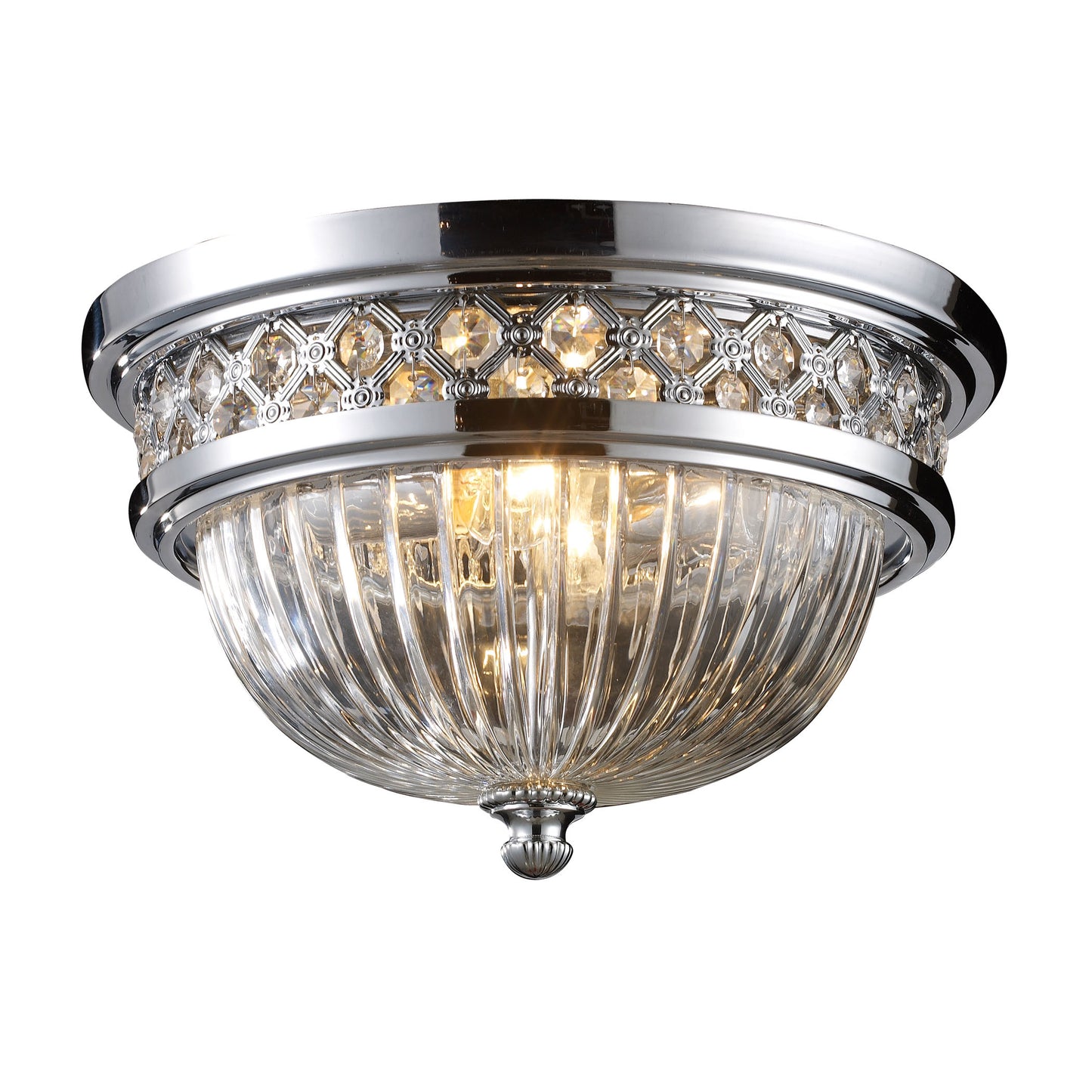 ELK Lighting 11225/2 - Flushmounts 13" Wide 2-Light Flush Mount in Polished Chrome with Glass and Cr