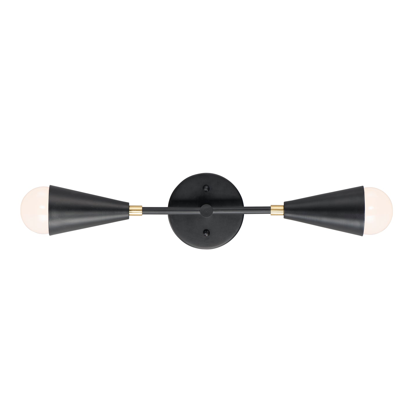 11262BKSBR/BUL - 2 Light Lovell 5" Wall Sconce - Black / Satin Brass