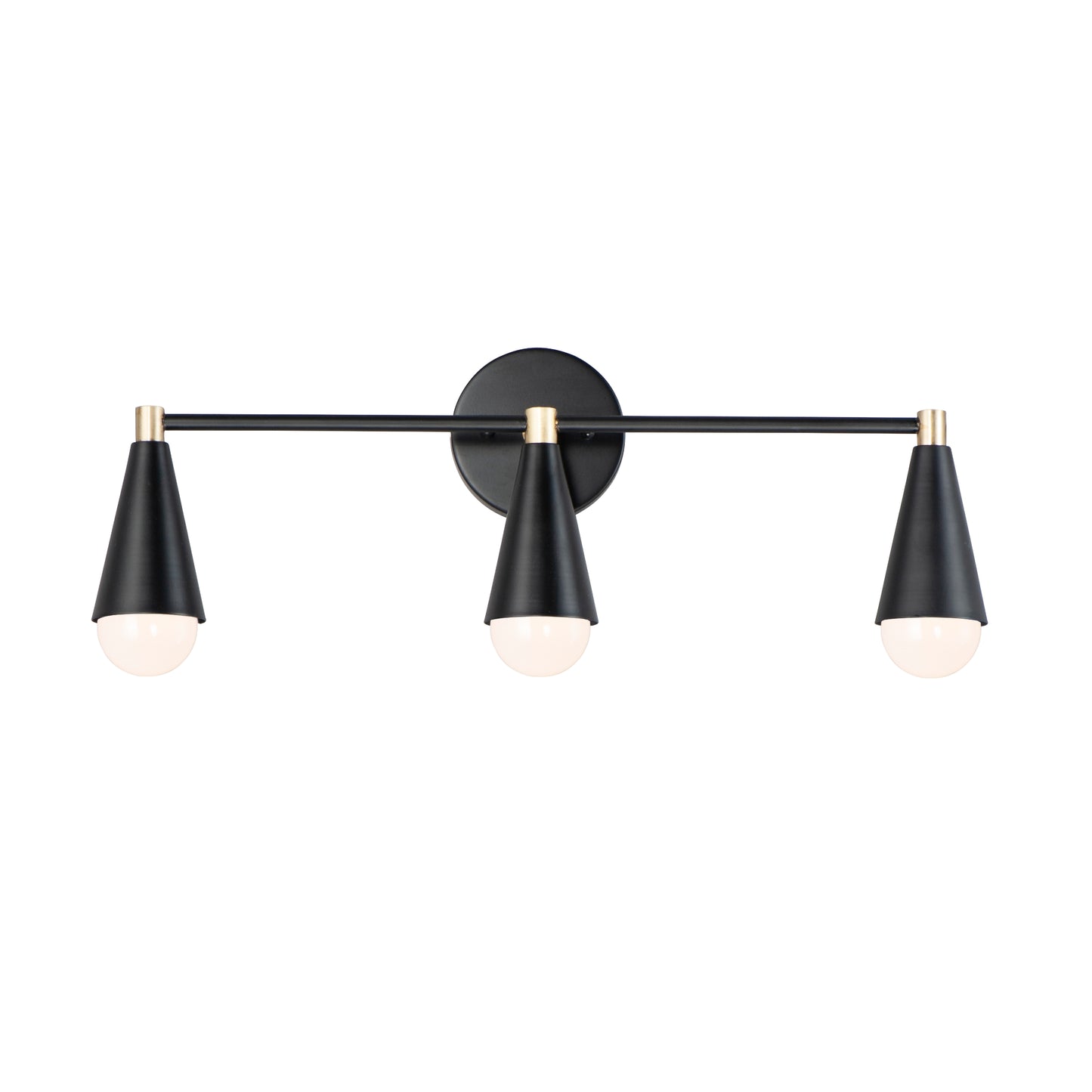 11263BKSBR/BUL - 3 Light Lovell 24" Vanity Light - Black / Satin Brass